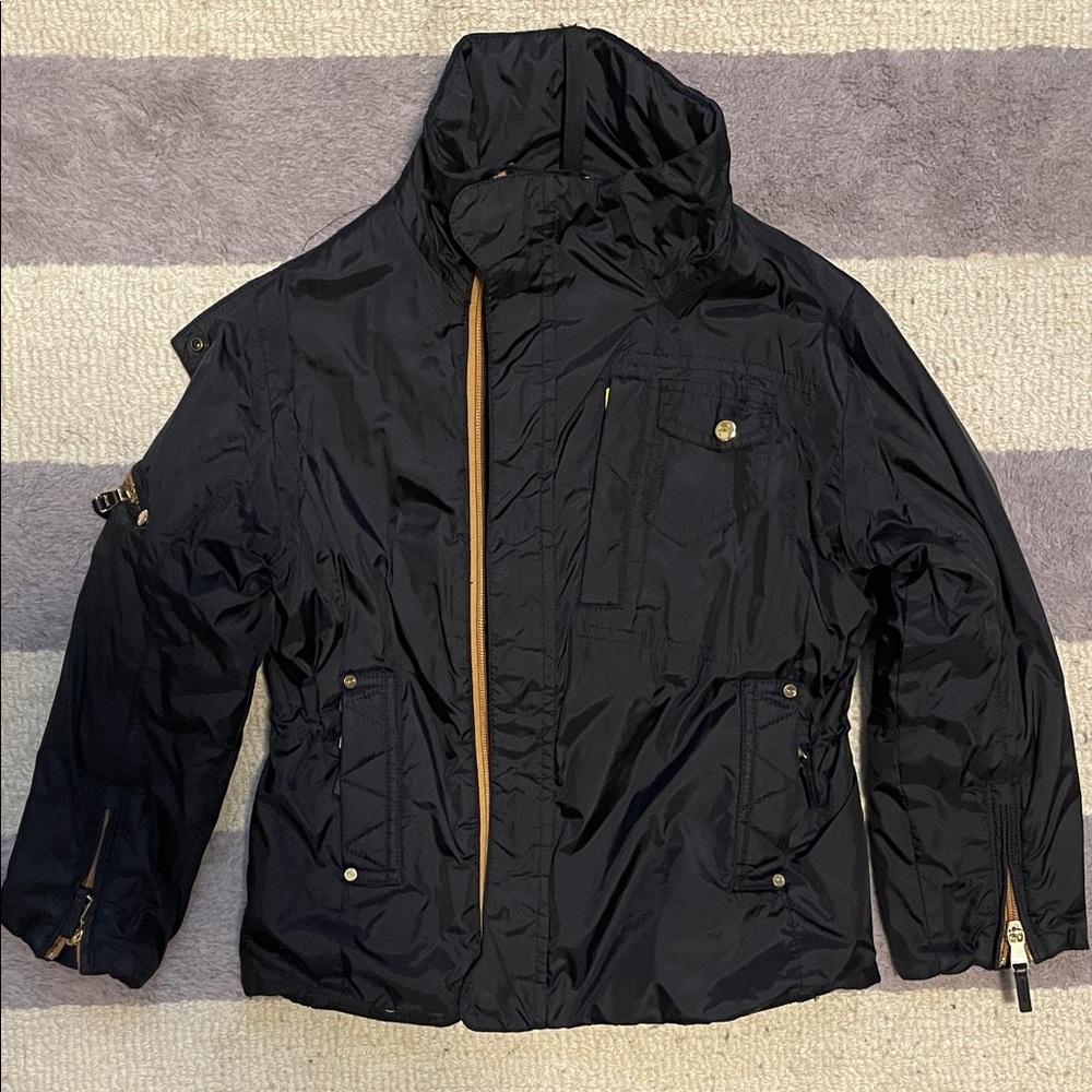 Ralph Lauren sports boys black racing style water resistant jacket EUC